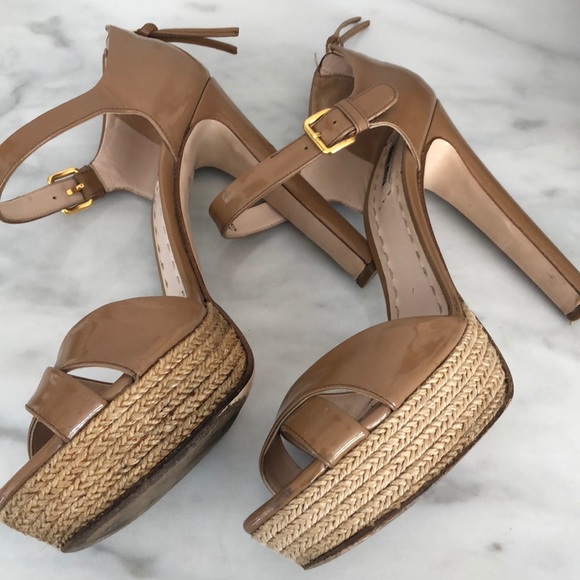 Miu Miu patent leather espadrille sandal heels - Picture 3 of 8